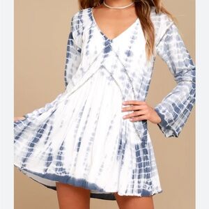 Amuse Society Bell Sleeve Tie Dye Dress